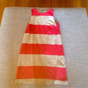 Fossil silk dress- pink and tan